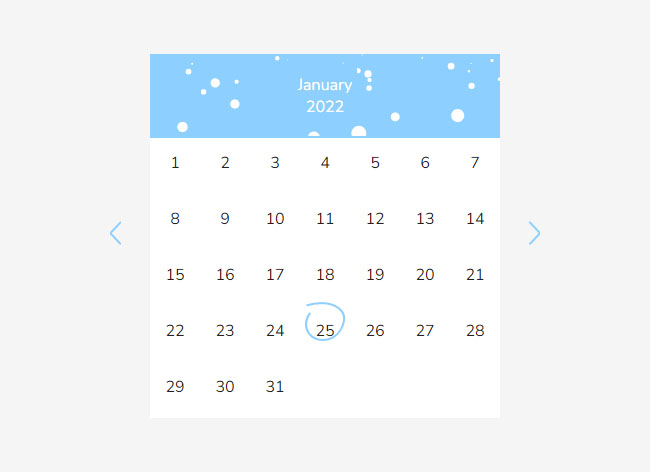 HTML5帶動畫標題SVG季節日歷