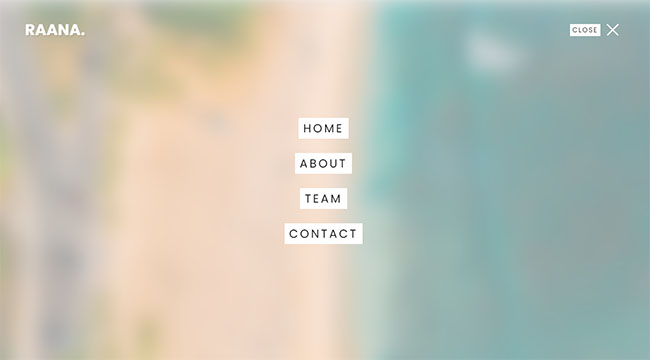 HTML5全屏導航菜單毛玻璃特效
